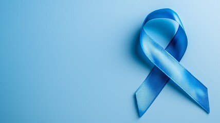 Wall Mural - A blue ribbon is on a blue background