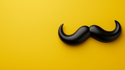 Wall Mural - A mustache is on a yellow background