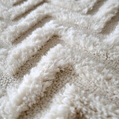 Wall Mural - Close-up of White Shag Rug Texture