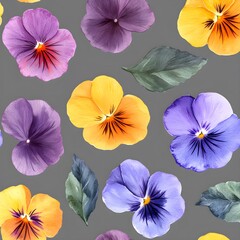 Sticker - Colorful Watercolor Pansies