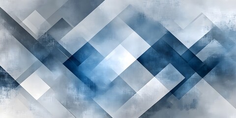 Canvas Print - Abstract Blue and White Geometric Background