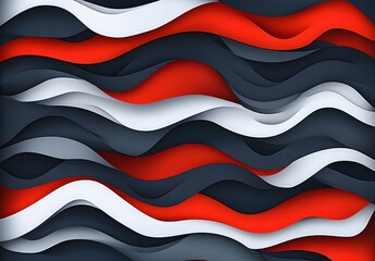 Wall Mural - Abstract Wavy Pattern in Red, White and Blue