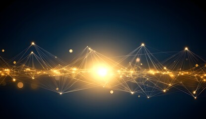 Wall Mural - Abstract Golden Network Background