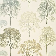 Canvas Print - Watercolor Tree Pattern