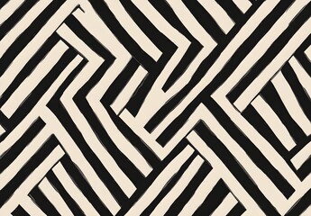 Sticker - Abstract Black and White Striped Pattern