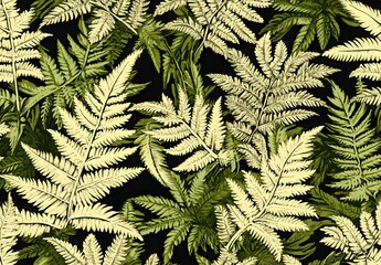 Canvas Print - Green Fern Pattern