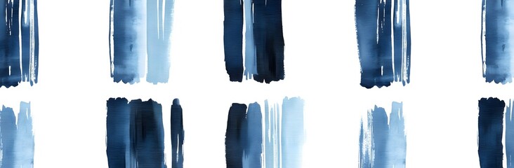 Wall Mural - Abstract Blue Watercolor Stripes Seamless Pattern