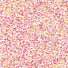 Pink and Gold Watercolor Floral Pattern