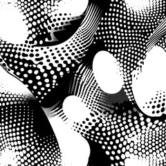 Wall Mural - Abstract Black and White Polka Dot Pattern