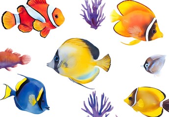 Wall Mural - Colorful Tropical Fish