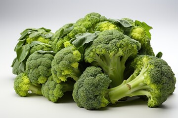 Wall Mural - Broccoli isolated in white. fresh vegetables, generative IA