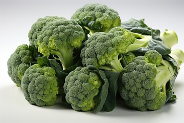 Wall Mural - Broccoli isolated in white. fresh vegetables, generative IA