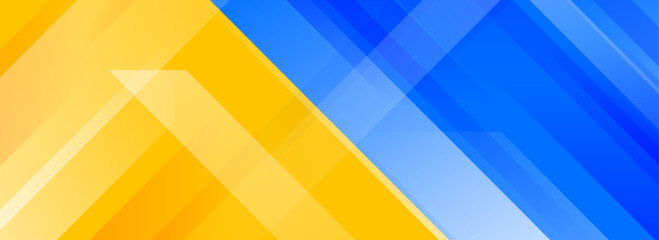 Sport game contest footer design. Wide bright sporty versus banner concept for presentation, footer, header, poster, flyer. Abstract blue and yellow diagonal gradient line background. Vector wallpaper