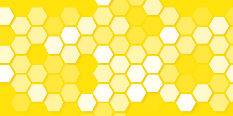 Wall Mural - Hexagon Beehive honeycomb pattern wall black and white, Hexagon isolated clipping path horizontal for design honeycomb texture for pattern .