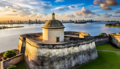 Wall Mural - Magnificent views of Macapá city and the Amazon River from the guardhouse of the historic São José de Macapá Fortress