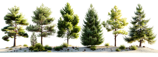 pine tree isolated on white