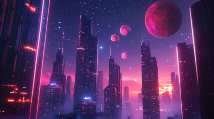 Futuristic City Nightscape