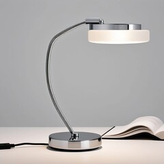 desk lamp with a book