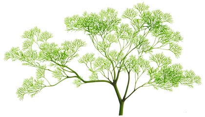 Wall Mural - Elegant dogwood tree silhouette on pristine white backdrop