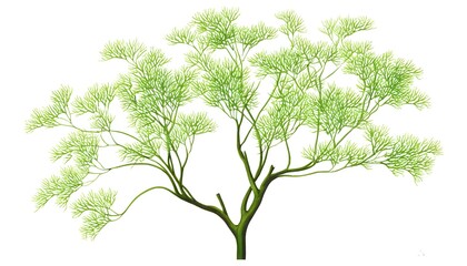 Wall Mural - Elegant dogwood tree silhouette on pristine white backdrop