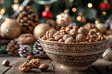 Bowl of Mixed Nuts for Christmas