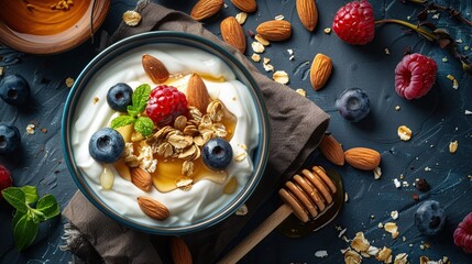 Poster - Yogurt with Berries, Nuts and Honey