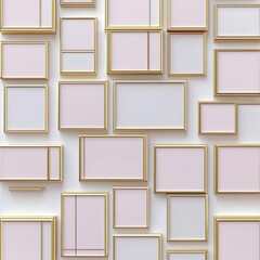 Empty frames on a white background