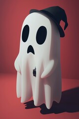 Poster - Cute Ghost Wearing a Witch Hat