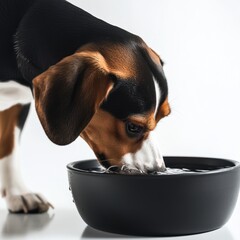 Wall Mural - Dog Drinking Water.