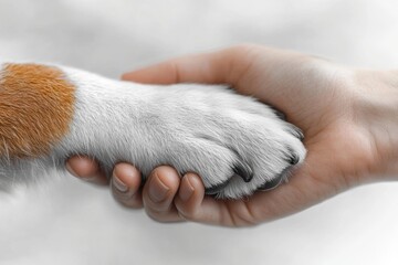 Canvas Print - Dog Paw in Hand.