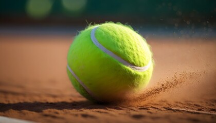 dynamic tennis ball landing on the court with motion blur highlights action and energy of the game