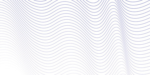 Wall Mural - Abstract blue wavy lines pattern on white background.  Vector illustration.