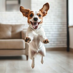 Wall Mural - Happy Jumping Dog.