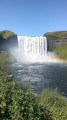 Poster - Waterfall and Rainbow in Iceland.