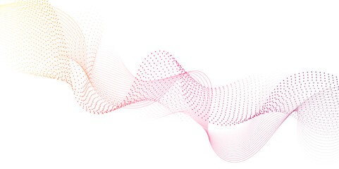Aufkleber - Abstract pink smooth element swoosh speed wave modern stream background. Wave with lines and dots created using blend tool. Abstract frequency sound wave lines and twisted curve lines background.	