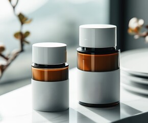 Canvas Print - Skincare Bottles Mockup.