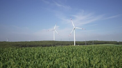 Wall Mural - wind power turbine in field