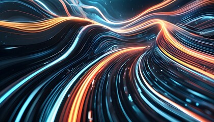 Dynamic Technology Background with Flowing Speed Lines