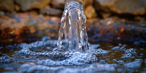 Sticker - water flowing into the water