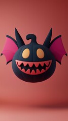 Poster - 3D Cartoon Halloween Bat Pumpkin Illustration