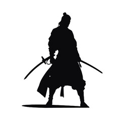 Warrior Samurai Silhouette Vector Transparent Background