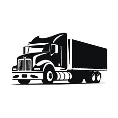 Vintage Truck Silhouette Vector Illustration Transparent Background