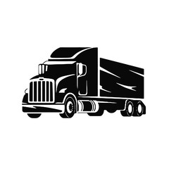 Vintage Truck Silhouette Vector Illustration Transparent Background