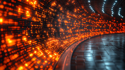 futuristic digital landscape showcasing global connectivity. Streams of binary code and interconnected lines symbolize the flow of information, data exchange, and modern communication across the world