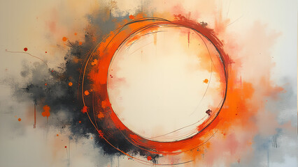 Circle abstract shape backgrounds painting line