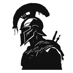 Wall Mural - Spartan Shield Silhouette Vector Illustration Transparent Background