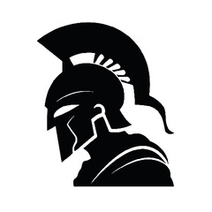 Wall Mural - Legendary Spartan Warrior Silhouette Vector Illustration Transparent Background