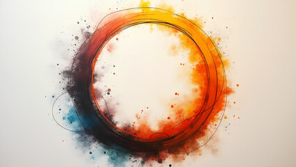 Circle abstract shape backgrounds painting line