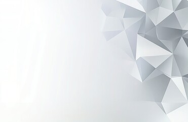 Poster - Abstract White Polygonal.