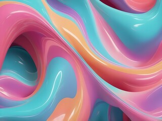 Wall Mural - abstract pastel Holographic wavy twisted shape trendy design element for Christmas backgrounds